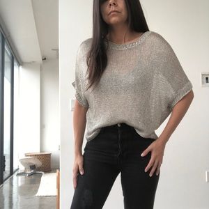 Vince Silver Mesh top